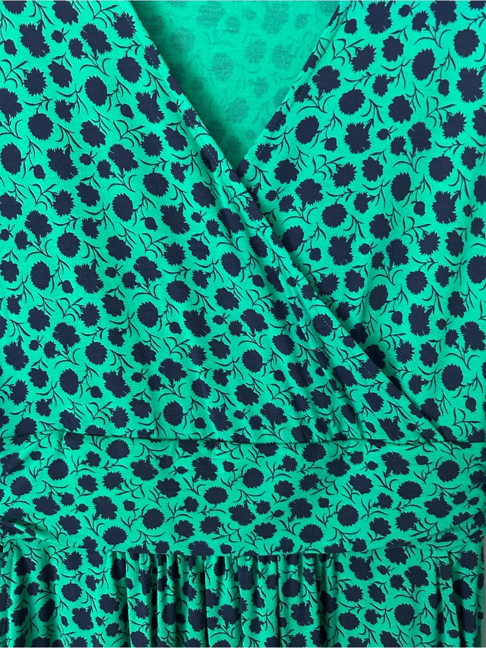 Boden Green Floral Jersey Faux Wrap Dress Size UK 12 US 8 - Picture 6 of 12